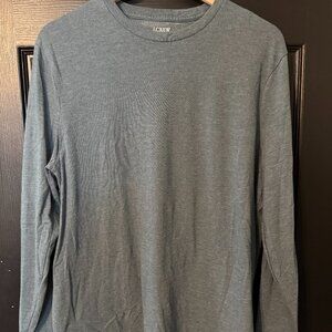 J Crew Men's Long Sleeve Tshirt Gray Green Blue Large